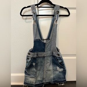 Free People Denim Overall Dress- XS